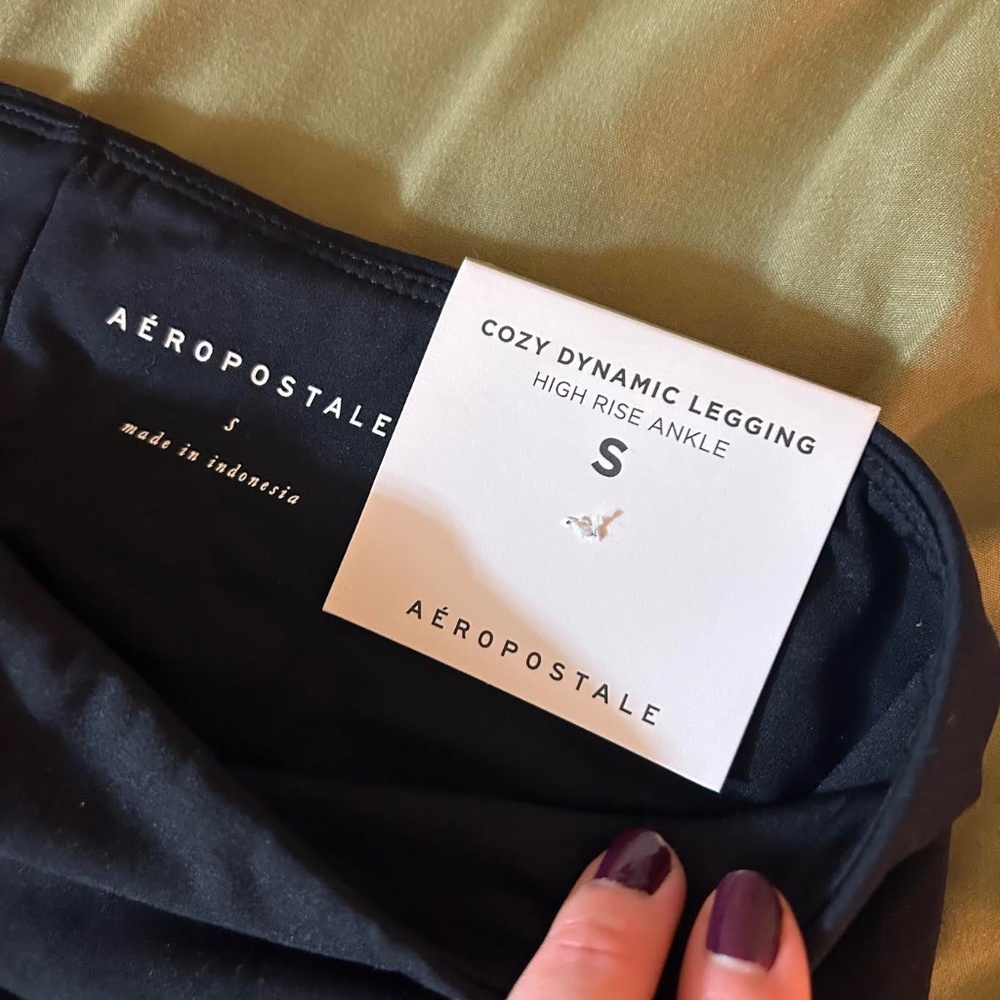 Aeropostale Black Flex High-Rise Pocket Ankle Leggings - NEW WITH TAGS - Picture 3 of 5